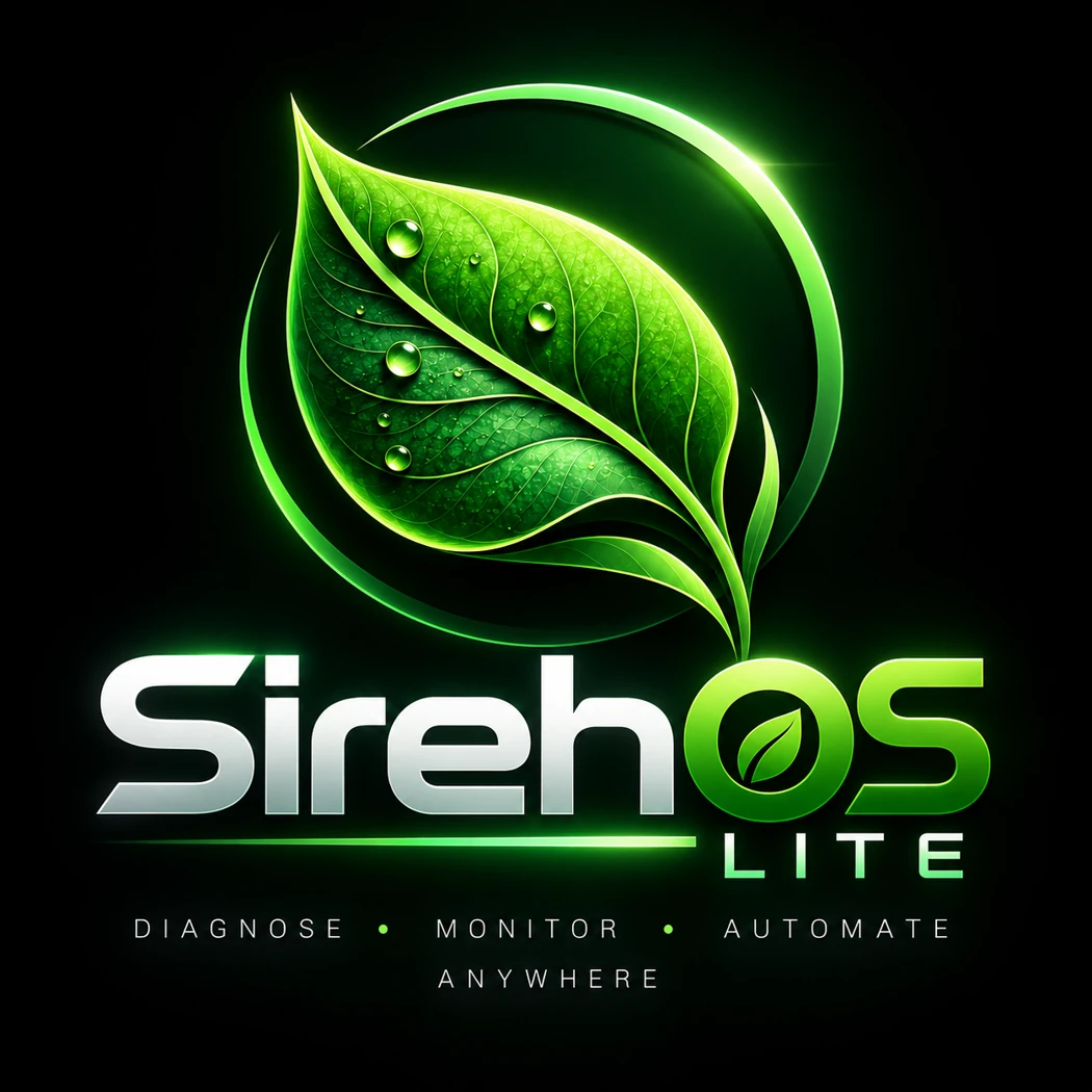 SirehOS Lite green betel leaf emblem and wordmark